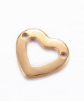 (SH5038) 304 Stainless Steel Links, Heart, Golden 11MM (4 PCS) 304 Stainless Steel Links, Heart, Golden Size: about 11mm wide, 10mm long, 1mm thick, hole: 1mm.