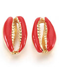 (SH5510A)  Alloy Beads, with Enamel, Shell, RED, 19-20MM Alloy Beads, with Enamel, Shell, Real Gold Plated, Red Size: about 12~12.5mm wide, 19~20mm long, 6mm thick.