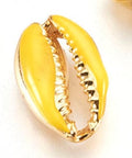 (SH5510C) Alloy Beads, with Enamel, Shell, Real Gold Plated, YELLOW Alloy Beads, with Enamel, Shell, Real Gold Plated, Gold  Size: about 12~12.5mm wide, 19~20mm long, 6mm thick.