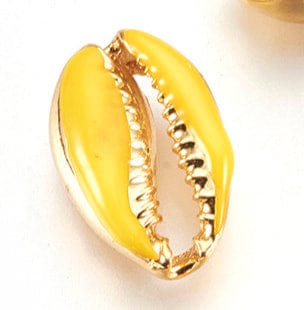 (SH5510C) Alloy Beads, with Enamel, Shell, Real Gold Plated, YELLOW Alloy Beads, with Enamel, Shell, Real Gold Plated, Gold  Size: about 12~12.5mm wide, 19~20mm long, 6mm thick.
