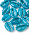 (SH5511A) Spiral Shell Beads, Dyed, Cowrie Shell, DarkTurquoise 15-18MM Spiral Shell Beads, Dyed, Cowrie Shell, DarkTurquoise Size: about 15~18mm long, 11~12mm wide, 5~7mm thick.