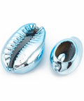 (SH5512F) Electroplated Sea Shell Beads, Cowrie Shells, DeepSkyBlue 17-21MM Electroplated Sea Shell Beads, Undrilled/No Hole Beads, Cowrie Shells, DeepSkyBlue Size: about 17~21mm long, 11~14mm wide, 6~8mm thick.