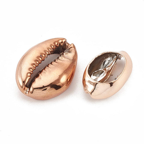 (SH5512G) Electroplated Sea Shell Beads, Cowrie Shells, Coral 17~21mm Electroplated Sea Shell Beads, Undrilled/No Hole Beads, Cowrie Shells, Coral Size: about 17~21mm long, 11~14mm wide, 6~8mm thick.