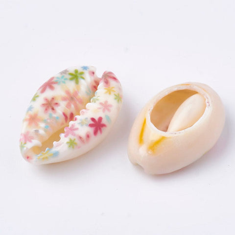(SH5609C) Printed Cowrie Shell Beads, No Hole-Undrilled, Colorful Size: about 20~25mm long, Printed Cowrie Shell Beads, No Hole/Undrilled, Colorful Size: about 20~25mm long, 14~16mm wide, 5~7mm thick.