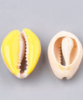 (SH5611B) Cowrie Shell Beads, with Enamel, No Hole-Undrilled, Gold 20~26mm long, Cowrie Shell Beads, with Enamel, No Hole/Undrilled, Gold Size: about 20~26mm long, 13~18mm wide, 5~7mm thick.
