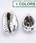 (SH5744-X) Cowrie Shell Beads, with UV Plated, 13~16mm long, (5 PCS) (SH5744-X) Cowrie Shell Beads, with UV Plated, 13~16mm long, (5 PCS)