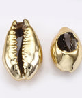(SH5744A) GOLDEN (SH5744-X) Cowrie Shell Beads, with UV Plated, 13~16mm long, (5 PCS) (SH5744-X) Cowrie Shell Beads, with UV Plated, 13~16mm long, (5 PCS)