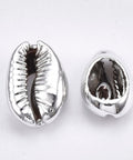(SH5744B) SILVER (SH5744-X) Cowrie Shell Beads, with UV Plated, 13~16mm long, (5 PCS) (SH5744-X) Cowrie Shell Beads, with UV Plated, 13~16mm long, (5 PCS)