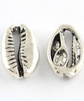 (SH5816) Tibetan Style Shell Alloy Cabochons, Antique Silver Size: about 18.5mm long Tibetan Style Shell Alloy Cabochons, Cadmium Free & Nickel Free & Lead Free, Antique Silver Size: about 18.5mm long, 12mm wide, 4mm thick