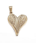 (SH5870) 316 Stainless Steel Pendants, Heart, Golden 35mm long 316 Stainless Steel Pendants, Heart, Golden Size: about 28mm wide, 35mm long, 3.5mm thick, hole: 5x10mm.