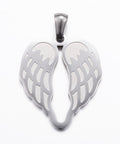 (SH6150A) 304 Stainless Steel Pendants, Wing, 22mm wide (1 pc) 304 Stainless Steel Pendants, Wing, Stainless Steel Color Size: about 22mm wide, 26.5mm long, 1.5mm thick, hole: 3x5mm.