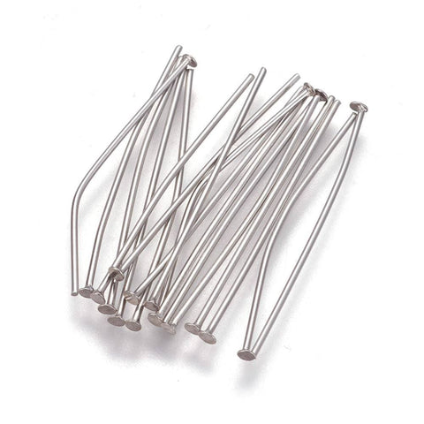(SH6479A) 304 Stainless Steel Head Pins, about 25mm long  (10 GMS) 304 Stainless Steel Head Pins, Stainless Steel Color Size: about 25mm long, 0.6mm thick, head: 1.5mm.