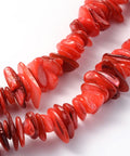 RED (SH6535X) Natural Shell Beads Strands, Dyed, Chips, 3~7mm wide (1 STR) Natural Shell Beads Strands, Dyed, Chips, Red Size: about 3~7mm wide, 6~15mm long, 1~3mm thick, hole: 1mm