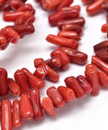 (SH6626A) Natural Coral Chip Beads Strands, Dyed, FireBrick Size: about 3~12mm wide Natural Coral Chip Beads Strands, Dyed, FireBrick Size: about 3~12mm wide, 5~26mm long, hole: 1mm