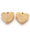(SH7027A) 304 Stainless Steel Pendants, Heart with Wing, Golden 18mm (2 PCS) (SH7027A) 304 Stainless Steel Pendants, Heart with Wing, Golden 18mm (2 PCS)