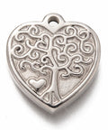 (SH7552A) 304 Stainless Steel Pendants, Heart with Tree, 17x18.5mm (2 PCS) (SH7552A) 304 Stainless Steel Pendants, Heart with Tree, 17x18.5mm (2 PCS)