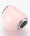 (SH8109-56P) 304 Stainless Steel European Beads, Large Hole Beads, with Enamel, Heart, Misty Rose (2 PCS) (SH8109-56P) 304 Stainless Steel European Beads, Large Hole Beads, with Enamel, Heart, Misty Rose (2 PCS)