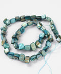 Shell Beads, Cyan Shell Beads, Cyan