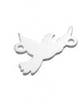 SILVER 925 Silver 925 10mm Dove Charms, 2 Holes Silver 925 10mm Dove Charms, 2 Holes