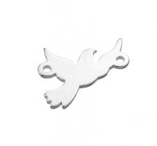 SILVER 925 Silver 925 10mm Dove Charms, 2 Holes Silver 925 10mm Dove Charms, 2 Holes