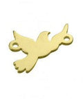 SILVER 925 3 MICRON GOLD PLATED Silver 925 10mm Dove Charms, 2 Holes Silver 925 10mm Dove Charms, 2 Holes