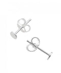 Silver 925 4mm Flat Stud Earring Supports Silver 925 4mm Flat Stud Earring Supports