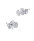 Silver 925 4mm Round Flat Mirror Polished Stud Earrings Silver 925 4mm Round Flat Mirror Polished Stud Earrings