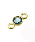 SILVER 925 - 3 MICRON GOLD PLATED SILVER 925 4MM SET LONDON BLUE TOPAZ BRIOLETTES 2 RINGS SILVER 925 4MM SET LONDON BLUE TOPAZ BRIOLETTES 2 RINGS