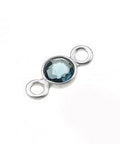 SILVER 925 SILVER 925 4MM SET LONDON BLUE TOPAZ BRIOLETTES 2 RINGS SILVER 925 4MM SET LONDON BLUE TOPAZ BRIOLETTES 2 RINGS