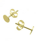 GOLD PLATED 3 MICRONS (925-55GD) SILVER 925 6MM FLAT STUD EARRINGS SUPPORTS (1 PAIR) SILVER 925 6MM FLAT STUD EARRINGS SUPPORTS (1 PAIR)