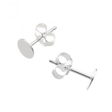 SILVER 925 SILVER 925 6MM FLAT STUD EARRINGS SUPPORTS (1 PAIR) SILVER 925 6MM FLAT STUD EARRINGS SUPPORTS (1 PAIR)