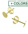 SILVER 925 6MM FLAT STUD EARRINGS SUPPORTS (1 PAIR) SILVER 925 6MM FLAT STUD EARRINGS SUPPORTS (1 PAIR)