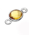 SILVER 925 (925-L107-S) SILVER 925 6MM SET CITRINE HYDROTHERMAL QUARTZ BRIOLETTES 2 RINGS SILVER 925 6MM SET CITRINE HYDROTHERMAL QUARTZ BRIOLETTES 2 RINGS