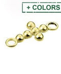 Silver 925 7X5,5mm Cross Pendants Semi Bead, 2mm 2 RINGS Silver 925 7X5,5mm Cross Pendants Semi Bead, 2mm 2 RINGS