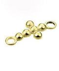 SILVER 925 - 3 MICRON GOLD PLATED Silver 925 7X5,5mm Cross Pendants Semi Bead, 2mm 2 RINGS Silver 925 7X5,5mm Cross Pendants Semi Bead, 2mm 2 RINGS