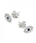 SILVER 925 BLUE ENAMELLED EYE EARRINGS (1 PAIR) SILVER 925 BLUE ENAMELLED EYE EARRINGS (1 PAIR)