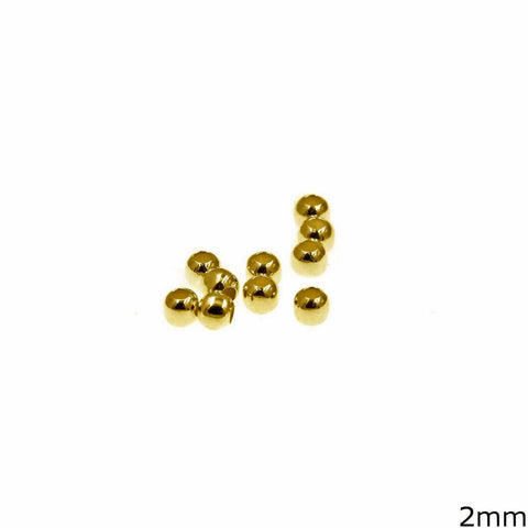 GOLD PLATED Silver 925 Crimp Beads 2mm (1.5 GRAMS) Silver 925 Crimp Beads 2mm (1.5 GRAMS)