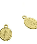 3 MICRON GOLD PLATED SILVER 925 OVAL VIRGIN MARY MEDALS 8X6MM 1 RING SILVER 925 OVAL VIRGIN MARY MEDALS 8X6MM 1 RING