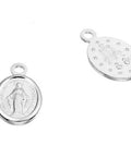 SILVER 925 SILVER 925 OVAL VIRGIN MARY MEDALS 8X6MM 1 RING SILVER 925 OVAL VIRGIN MARY MEDALS 8X6MM 1 RING