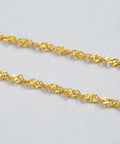 LIGHT GOLD PLATED (925-BT18-G) Silver 925, Water Wave Twisted Chain, 40cm Silver 925, Water Wave Twisted Chain, 40cm