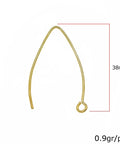 (SILVT-7992G) Silver 925 Earring Hook 38mm, Thickness 0,9mm (1 PAIR) (SILVT-7992G) Silver 925 Earring Hook 38mm, Thickness 0,9mm (1 PAIR)