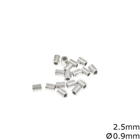 SILVER 925 (SILVT-7995) (SILVT-7995-X) Silver 925 Tube Crimp Beads 2.5mm with Hole 0.9mm SILVER (1.5 GMS) (SILVT-7995-X) Silver 925 Tube Crimp Beads 2.5mm with Hole 0.9mm SILVER (1.5 GMS)