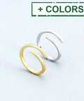 Simple Duo Stagger 925 Sterling Silver Adjustable Ring Simple Duo Stagger 925 Sterling Silver Adjustable Ring
