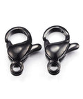 (SL4760) 304 Stainless Steel Lobster Claw Clasps, Electrophoresis Black 10mm (4 PCS) (SL4760) 304 Stainless Steel Lobster Claw Clasps, Electrophoresis Black 10mm (4 PCS)