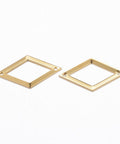 (SL5033) 304 Stainless Steel Links, Rhombus, Golden 24MM (4 PCS) 304 Stainless Steel Links, Rhombus, Golden Size: about 24mm long, 12.5mm wide, 0.8mm thick, hole: 1mm.