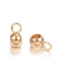 (SL5035) 304 Stainless Steel Hanger Links, Round, Golden 7MM  (4 PCS) 304 Stainless Steel Hanger Links, Round, Golden Size: about 4mm wide, 7mm long, 3mm thick, hole: 2mm, inner hole: 2mm