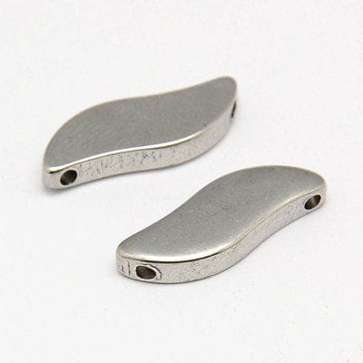 (SL5243) 304 Stainless Steel Links, Leaf, Stainless Steel 19MM (4 PCS) 304 Stainless Steel Links, Leaf, Stainless Steel Color Size: about 6mm wide, 19mm long, 3mm thick, hole: 1mm.