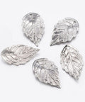 (SL5325) 304 Stainless Steel Pendants, Leaf, 304 Stainless Steel 17MM (8 PCS) 304 Stainless Steel Pendants, Leaf, 304 Stainless Steel Color Size: about 10mm wide, 17.5mm long, 0.5mm thick, hole: 1mm