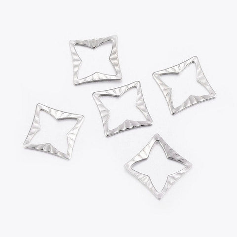 (SL5480) 304 Stainless Steel Linking Rings, Square with Flower, 13MM 304 Stainless Steel Linking Rings, Square with Flower, 304 Stainless Steel Color Size: about 13mm wide, 13mm long, 0.5mm thick; inner diameter: 10x10mm.