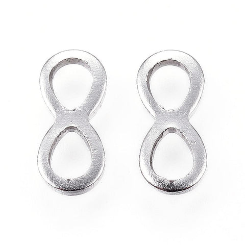 (SL5559) 304 Stainless Steel Links, Infinity, Stainless Steel 10MM 304 Stainless Steel Links, Infinity, Stainless Steel Color Size: about 4.5mm wide, 10mm long, 1mm thick, hole: 3x3.5mm.